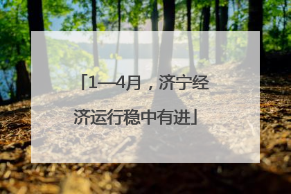 1—4月，济宁经济运行稳中有进