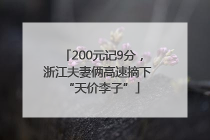 200元记9分，浙江夫妻俩高速摘下“天价李子”