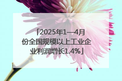 2025年1—4月份全国规模以上工业企业利润增长1.4%