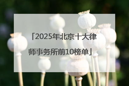 2025年北京十大律师事务所前10榜单