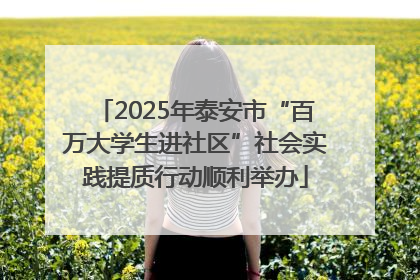 2025年泰安市“百万大学生进社区”社会实践提质行动顺利举办