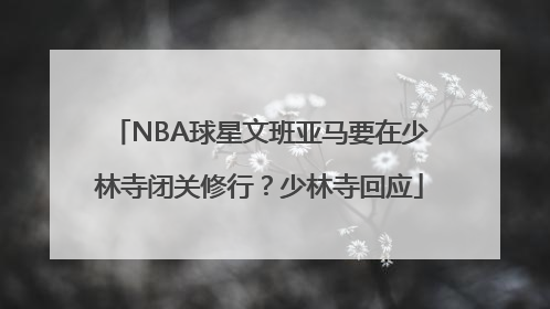 NBA球星文班亚马要在少林寺闭关修行？少林寺回应